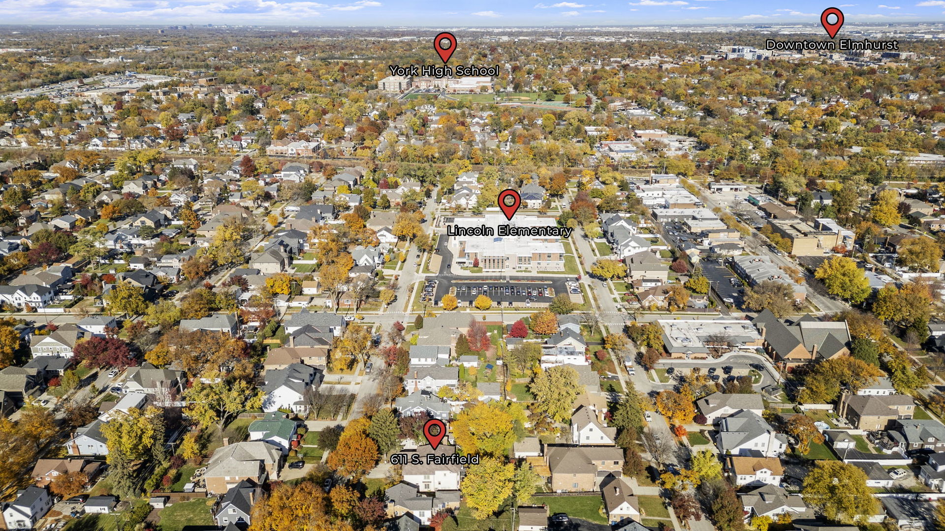 611 Fairfield Avenue Elmhurst, IL 60126 - Photo 44 of 44 an aerial view of residential building with parking space