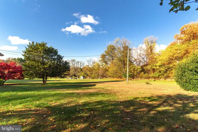 a view of a house with a big yard and potted plants