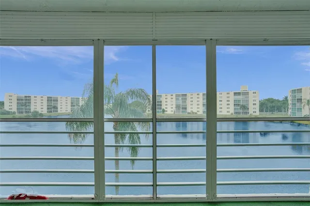 a view of a window on the balcony
