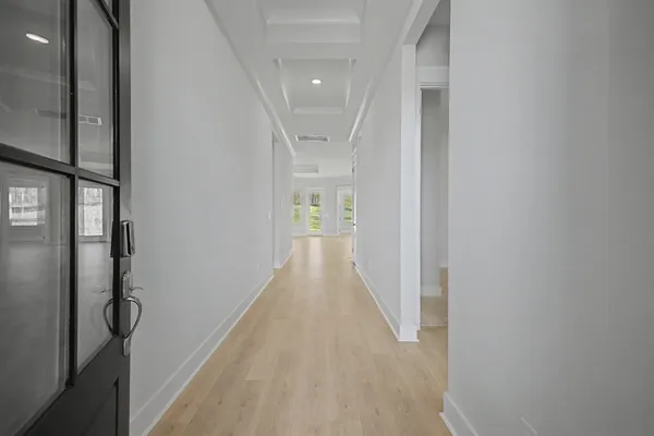 an empty room that has a window