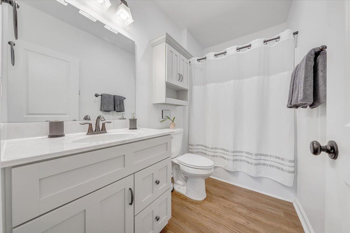 1373 Thomason Lane Goodview, VA 24095 - Photo 40 of 89 a bathroom with a sink toilet a mirror and shower