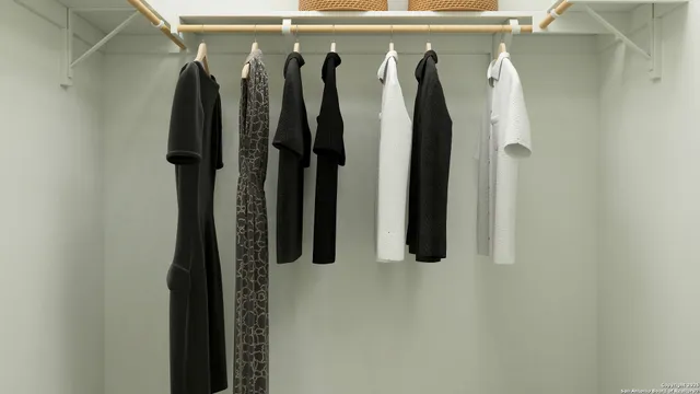 a close view of walk in closet