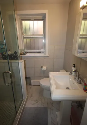 a bathroom with a sink and a toilet