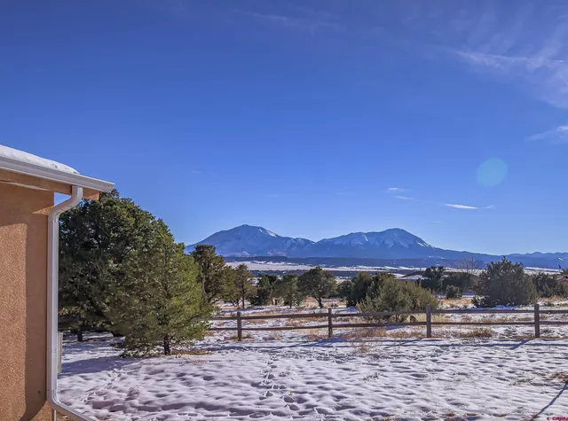 a view of an outdoor space and mountain view