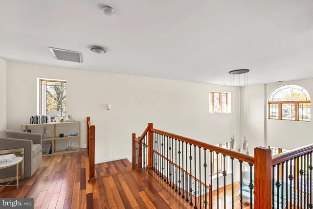 a view of entryway with wooden floor