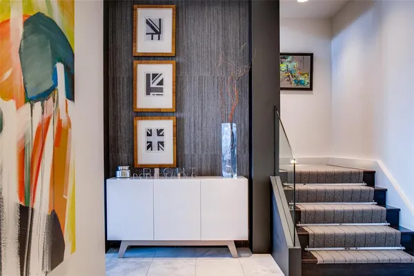 a view of a hallway with a entryway