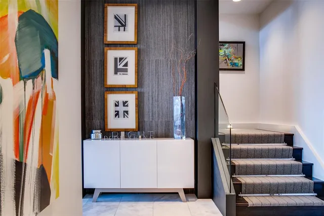 a view of a hallway with a entryway