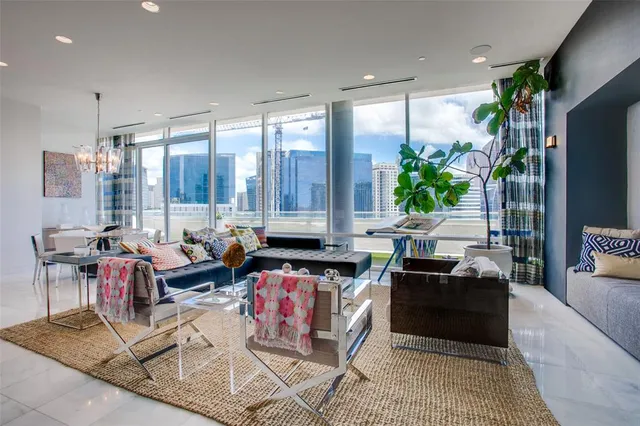 a living room filled with furniture