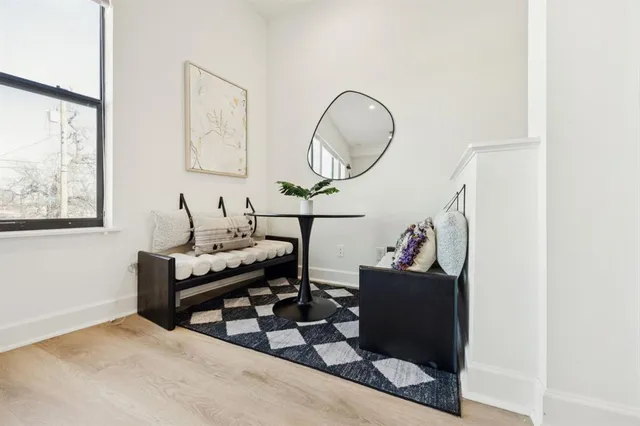 a living room with furniture