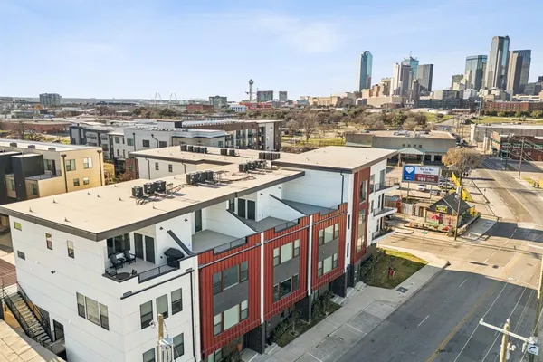 a view of a city with tall buildings