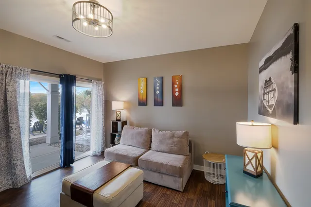 a living room with furniture