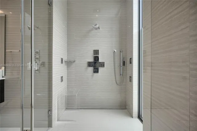 a bathroom with a shower