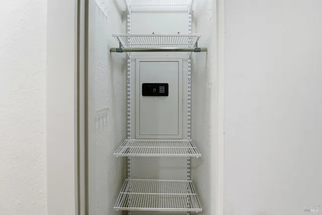 a view of balcony with furniture