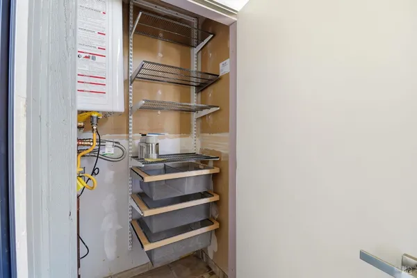 a backyard of a house with seating space