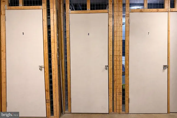 a view of a bathroom with a door