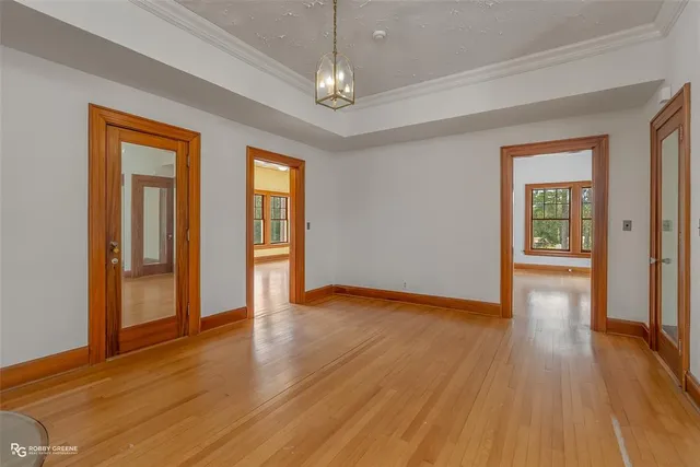 a view of livingroom with hardwood floor and hallway