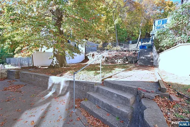 a view of a yard with plants