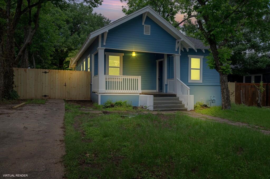 1713 Reuter Avenue Waco, TX 76708 - Photo 33 of 34 Bungalow-style house featuring a porch, fence, and driveway