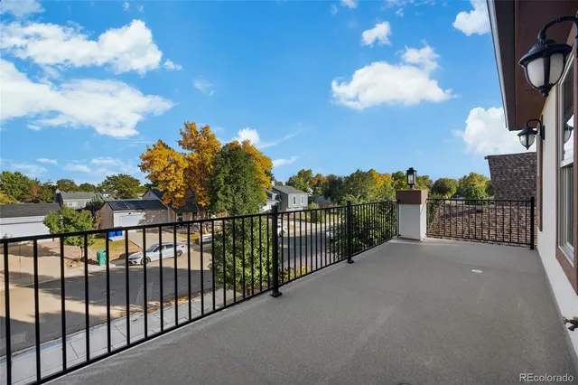 a view of a city from a balcony