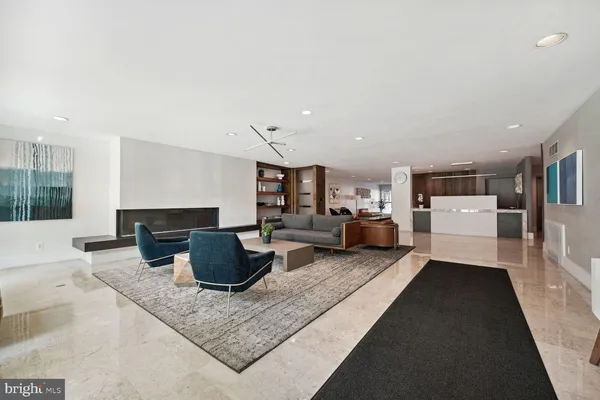 a living room with furniture and a couch