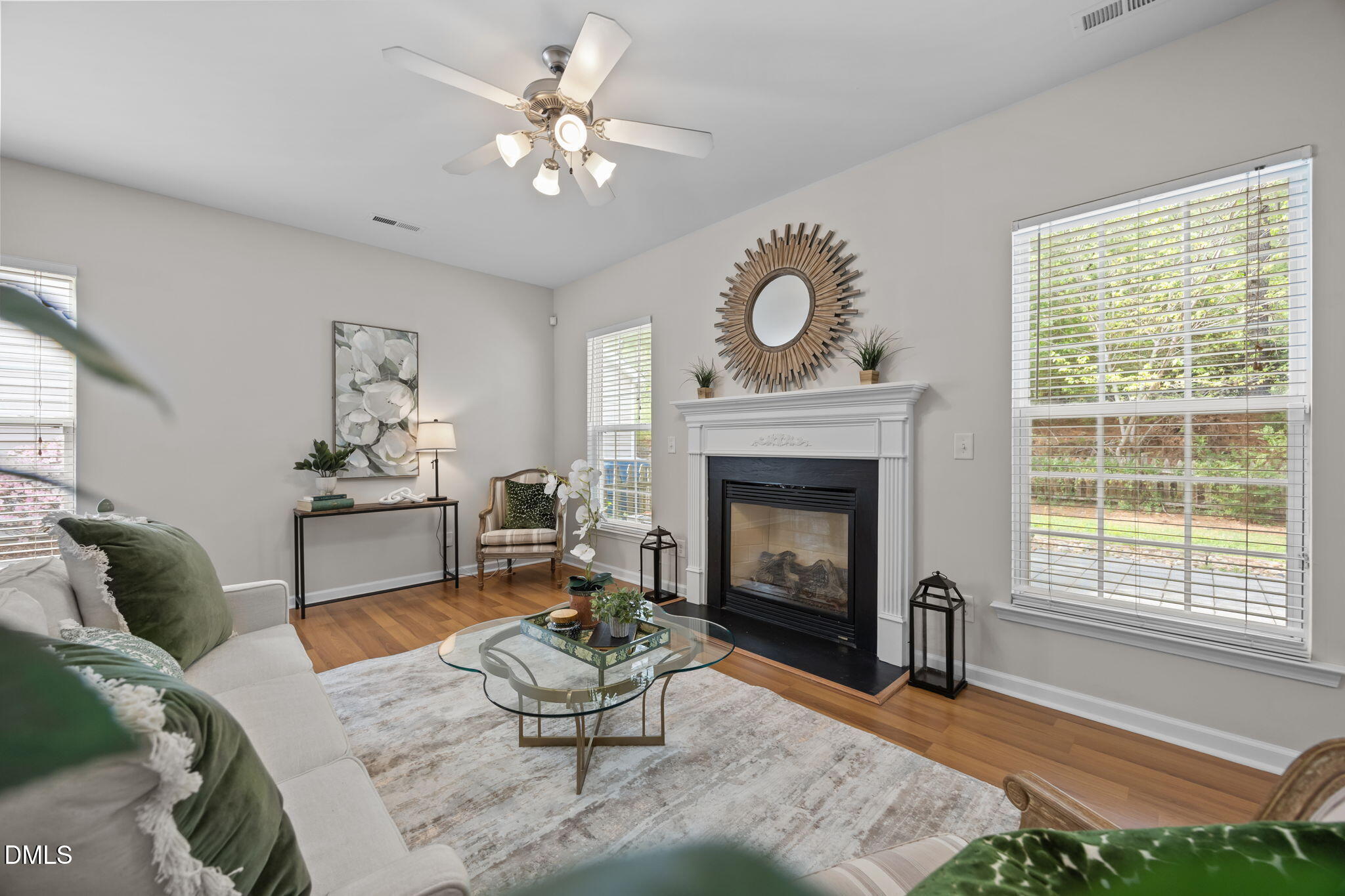 1003 Red Hat Lane Durham, NC 27713 - Photo 23 of 60 a living room with furniture and a fireplace
