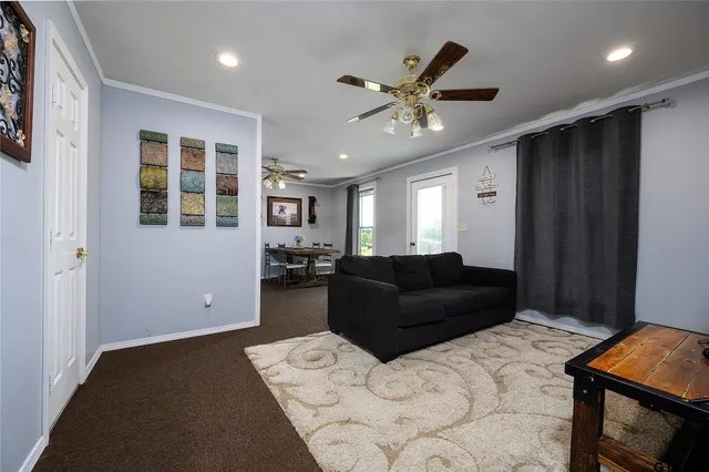 a living room with furniture