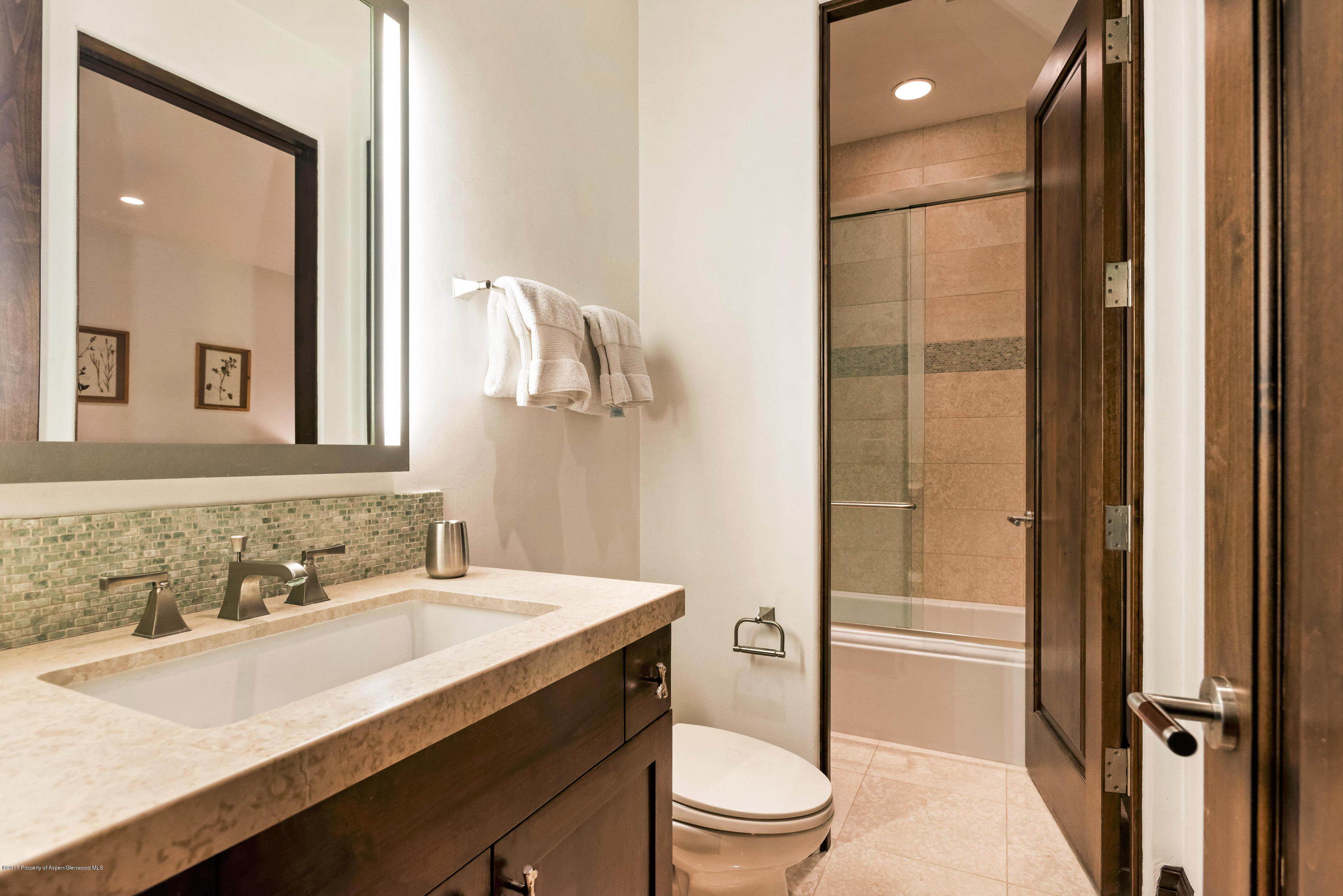 566 Race Street Aspen, CO 81611 - Photo 20 of 26 a bathroom with a sink a toilet and shower