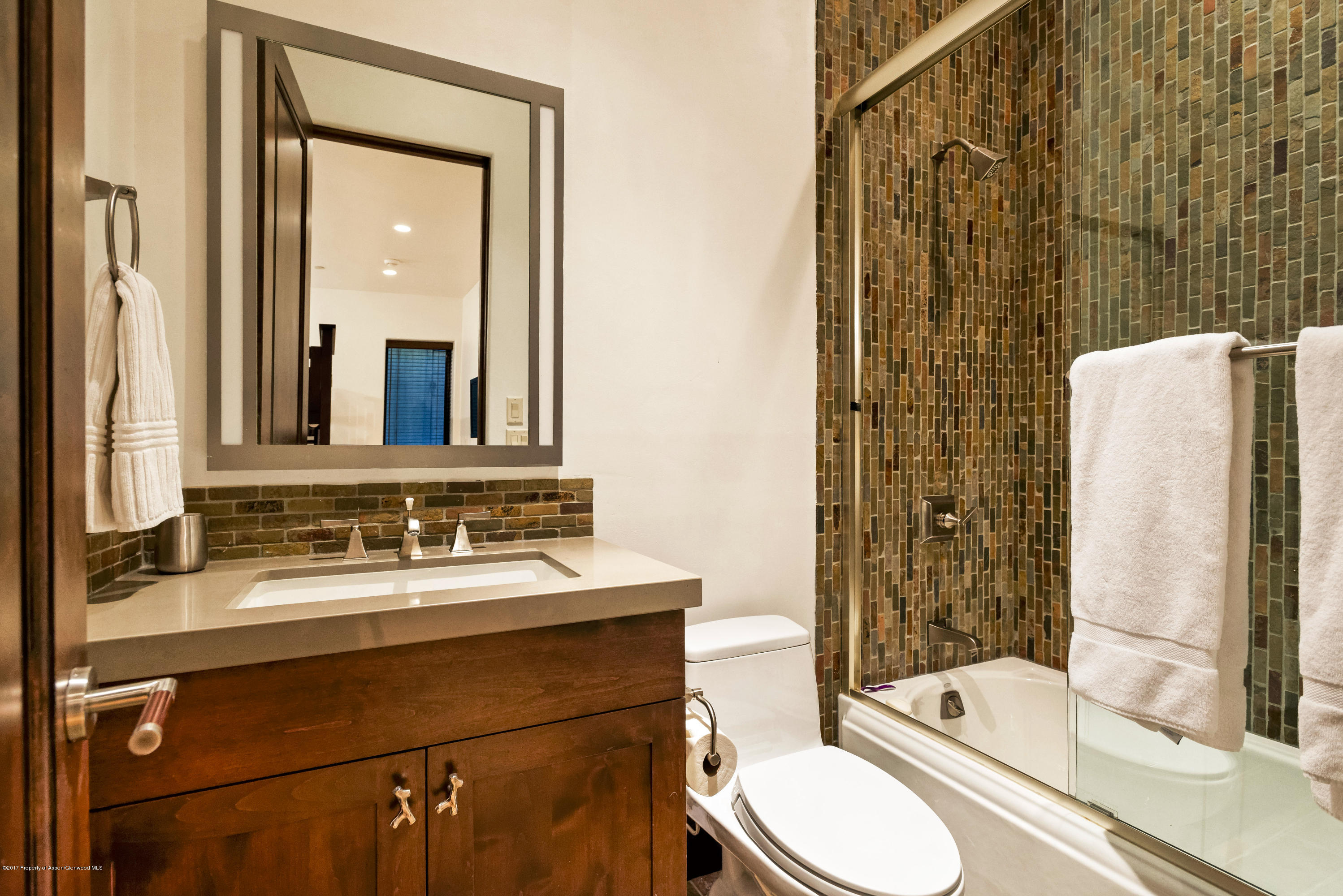566 Race Street Aspen, CO 81611 - Photo 22 of 26 a bathroom with a sink toilet and shower