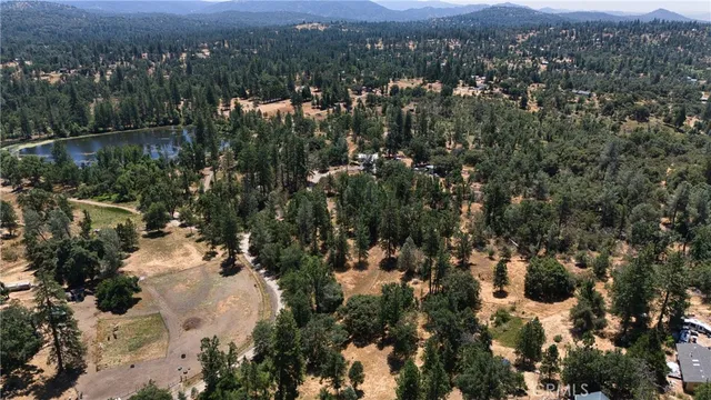 an aerial view of residential house and green space