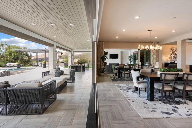 a outdoor living space with furniture