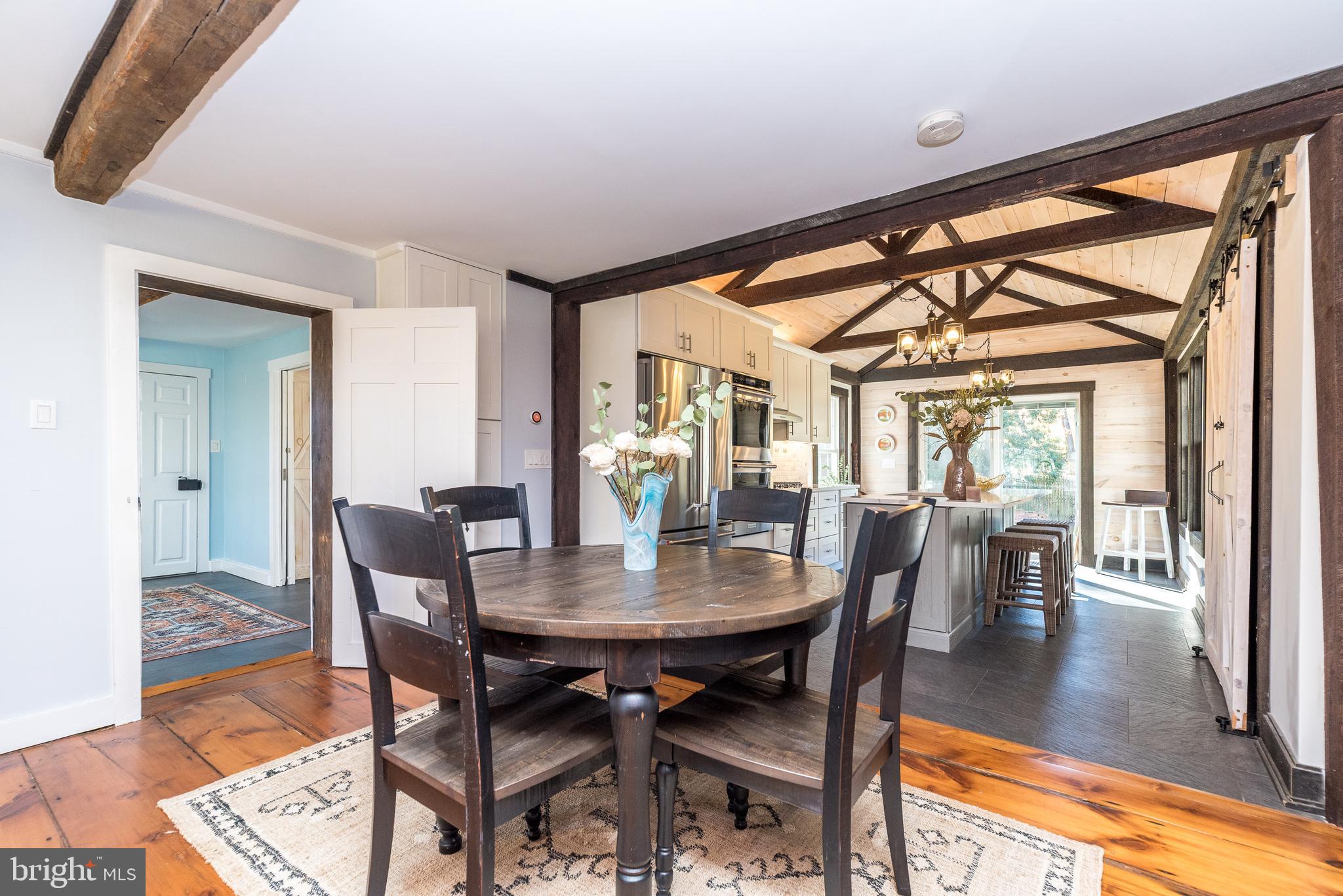 1442 River Road Upper Black Eddy, PA 18972 - Photo 24 of 65 a view of a dining room with furniture window and wooden floor