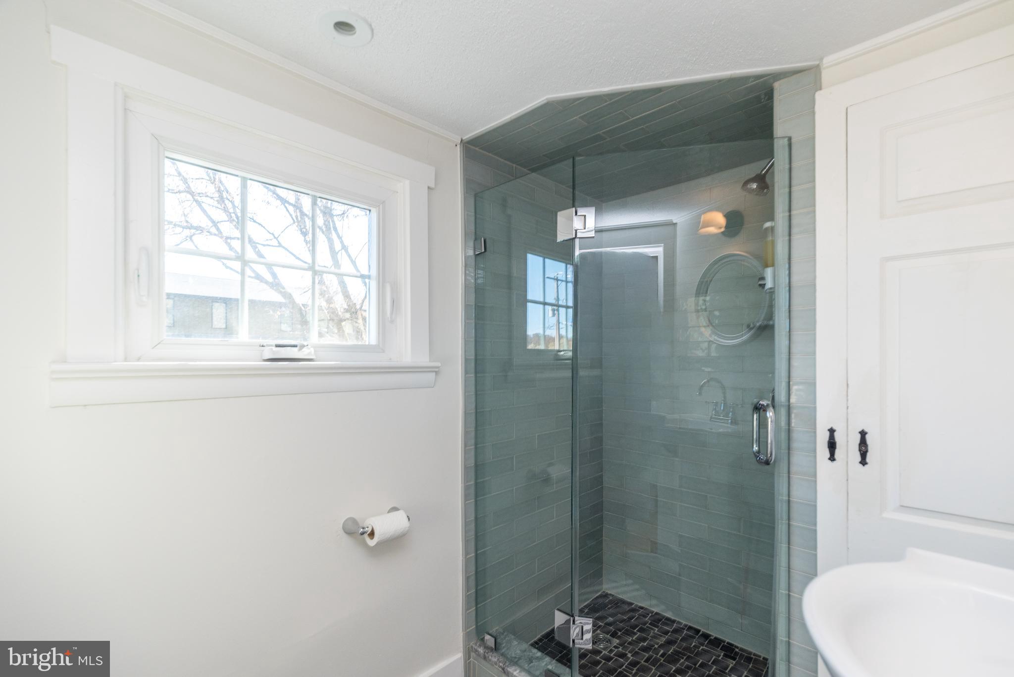 1442 River Road Upper Black Eddy, PA 18972 - Photo 39 of 65 a bathroom with a shower and toilet