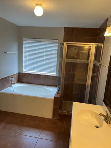 a bathroom with a tub