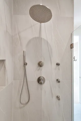 a bathroom with a shower