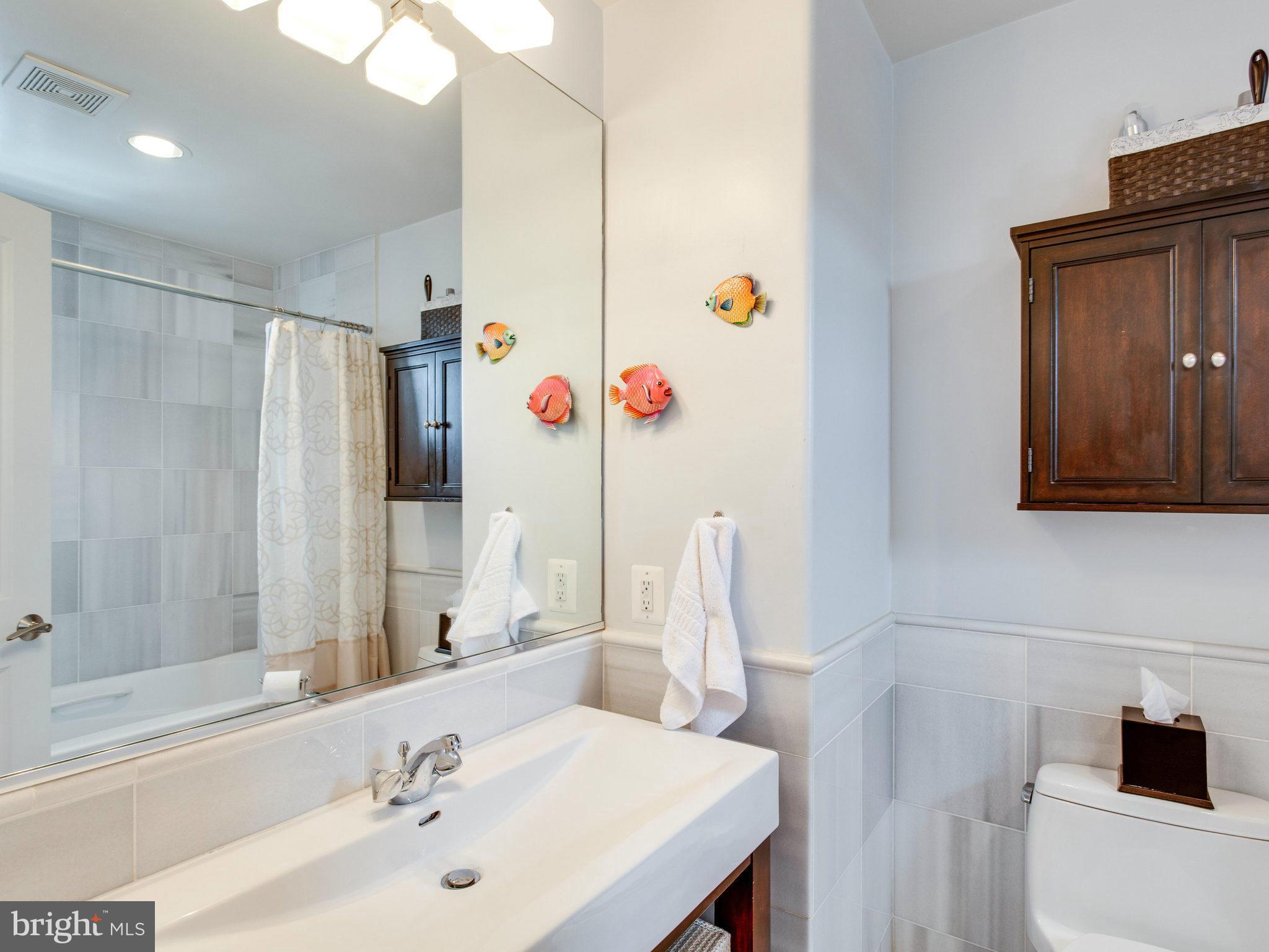 1354 Euclid Street Northwest, Unit B402 Washington, DC 20009 - Photo 15 of 30 a bathroom with a sink and a mirror