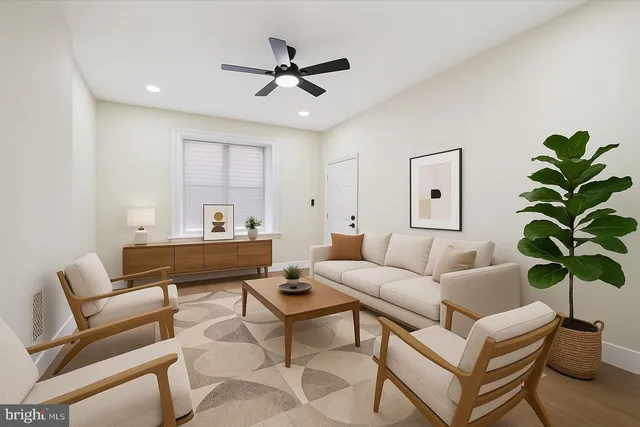 a living room with furniture