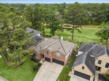 an aerial view of a house
