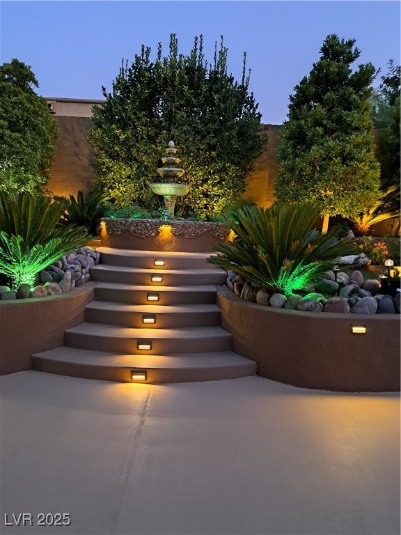17 Chatmoss Road Henderson, NV 89052 - Photo 44 of 58 View of patio backyard at night LED lighting