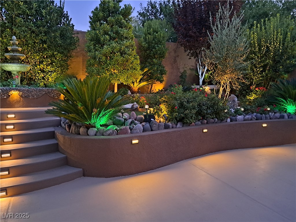 17 Chatmoss Road Henderson, NV 89052 - Photo 45 of 58 View of patio backyard with LED lighting