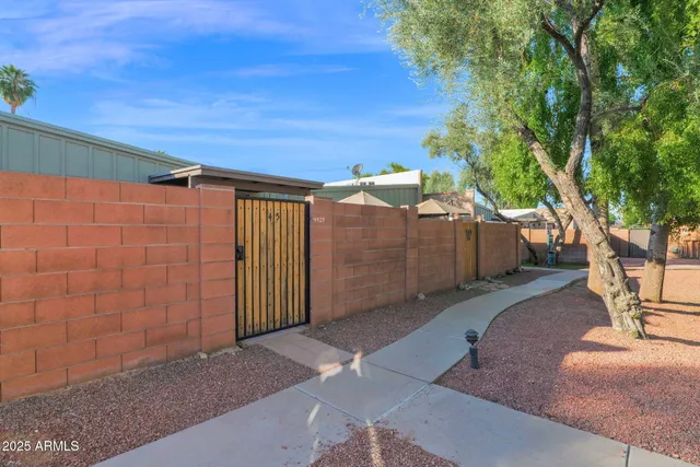 a view of a backyard