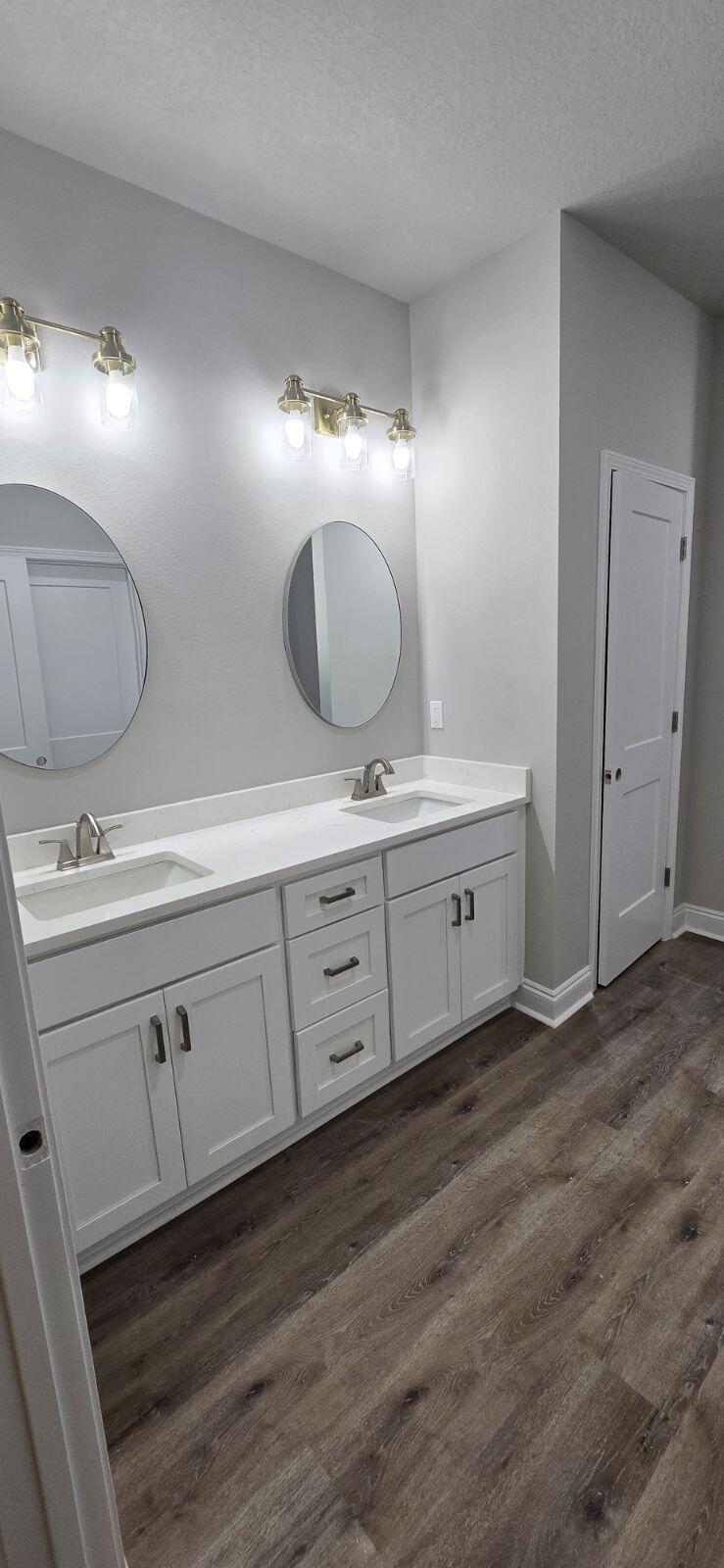 4500 Wolf Track Ridge Crestview, FL 32539 - Photo 10 of 19 a bathroom with a double vanity sink and a mirror