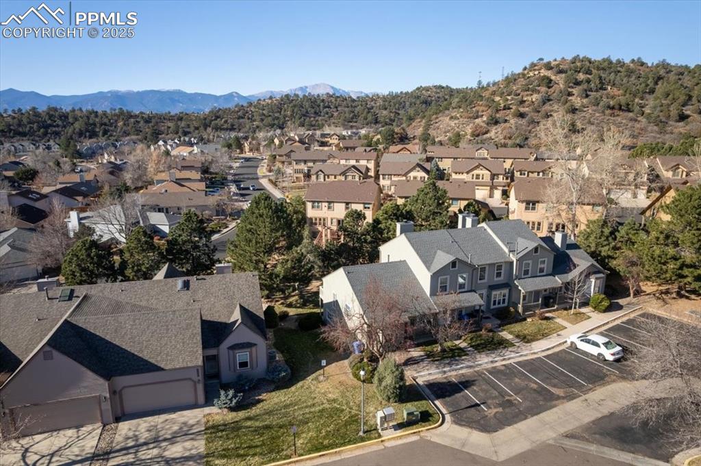 2531 Blazek Loop Colorado Springs, CO 80918 - Photo 24 of 29 an aerial view of a house with a garden