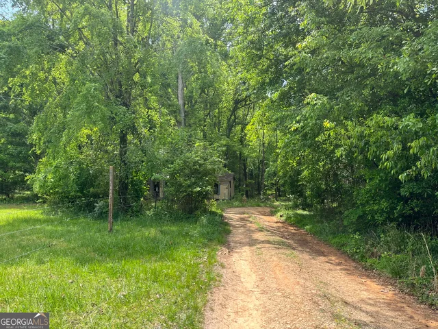 a view of a street with a trees
