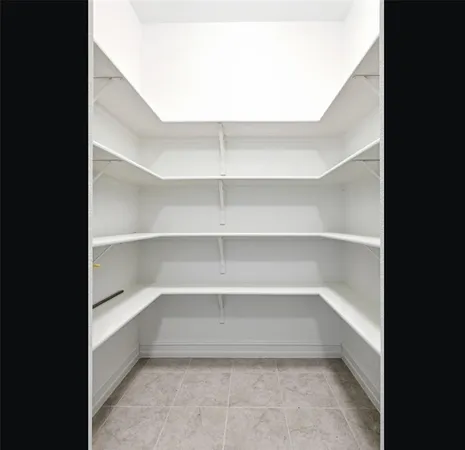 a storage room with empty racks