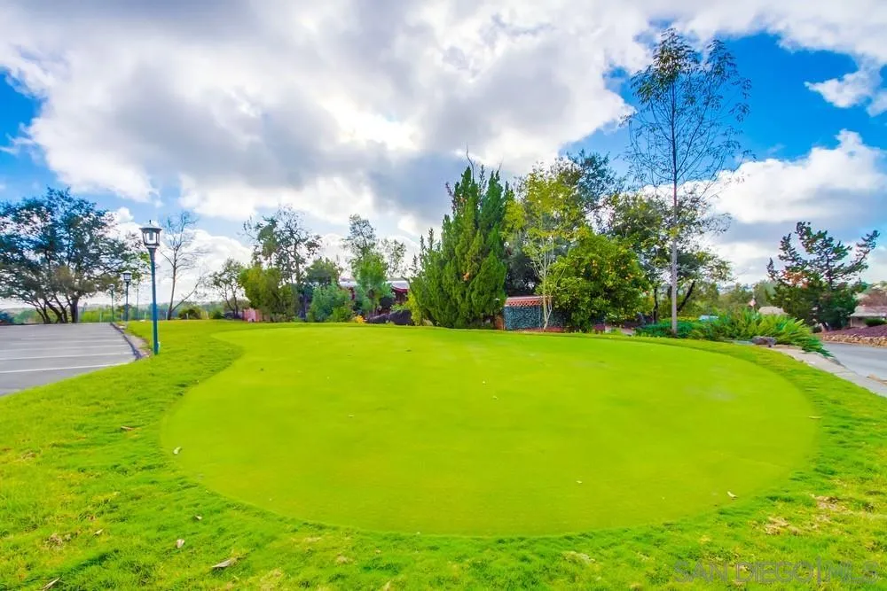 18218 Paradise Mountain Road, Unit 129 Valley Center, CA 92082 - Photo 49 of 58 a view of a yard with grass and a fountain