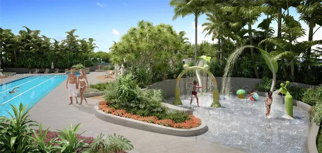 a large white room with a large window and stainless steel appliances