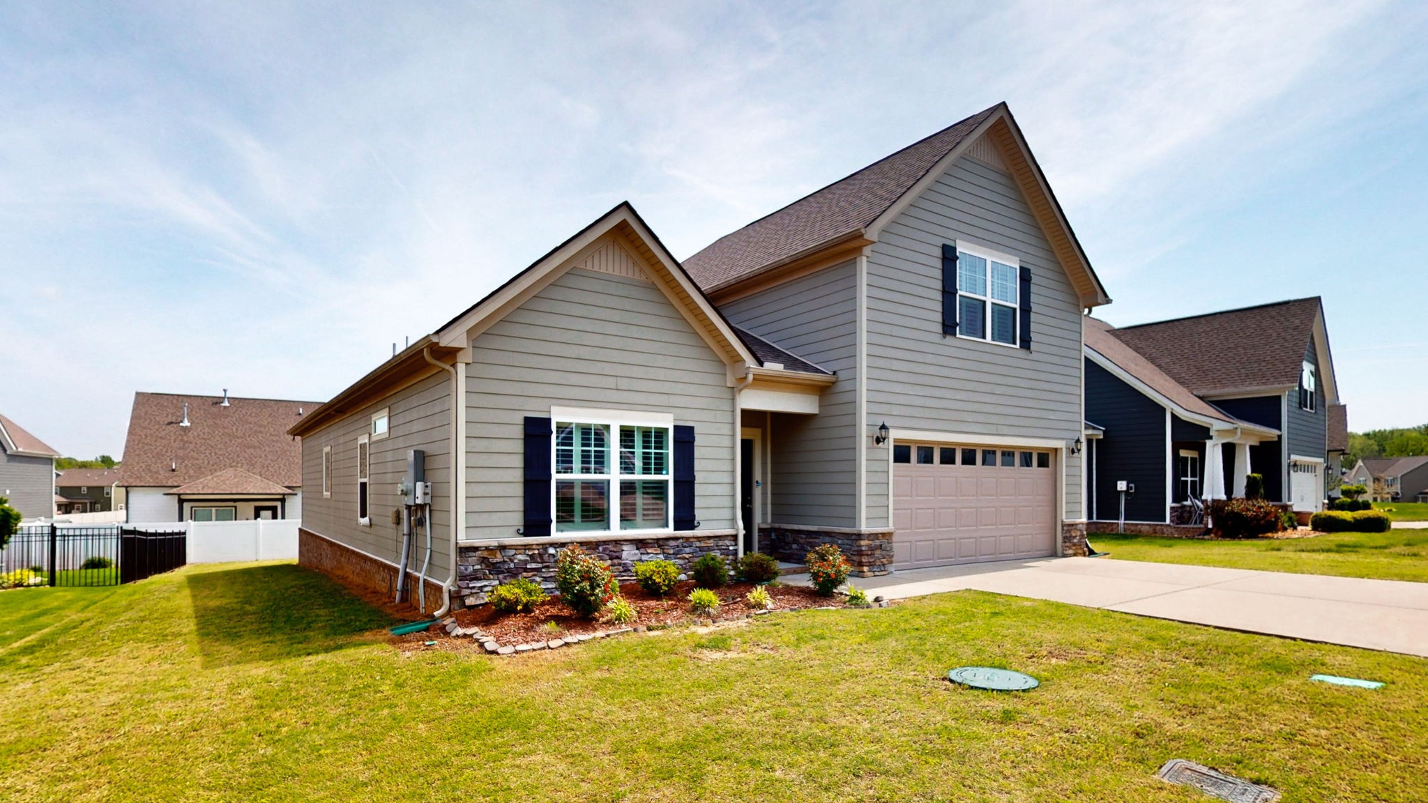 a view of a house with swimming pool