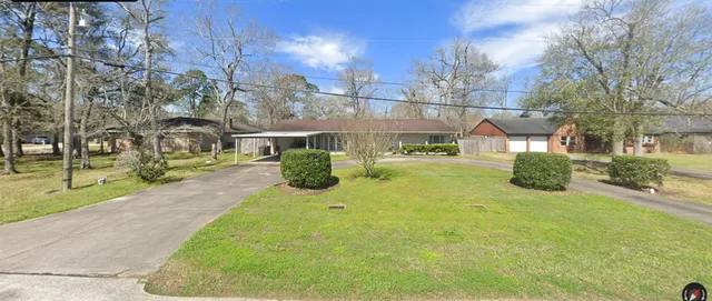 a view of a street with houses