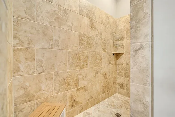 a bathroom with a shower