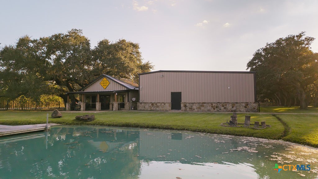 436 Jentry Road Inez, TX 77968 - Photo 42 of 42 an aerial view of a house with a yard and a fountain